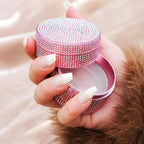 Pink Rhinestone Herb Grinder - open top and lower section