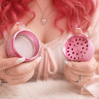 Pink Rhinestone Herb Grinder - open lower section view