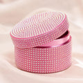 Pink Rhinestone Herb Grinder - closed angled view