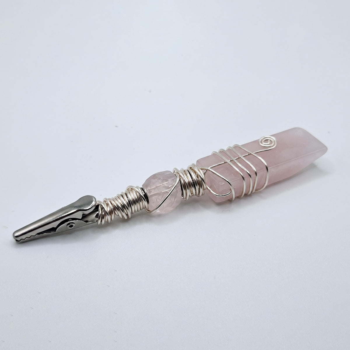 Pink beaded wand cigarette holder close-up