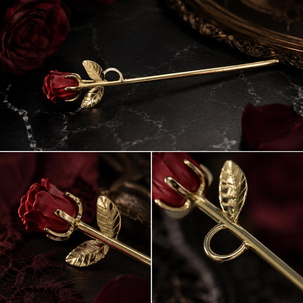 Gold rose cigarette holder angled product view