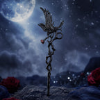 Black gothic raven cigarette holder on a moonlit display