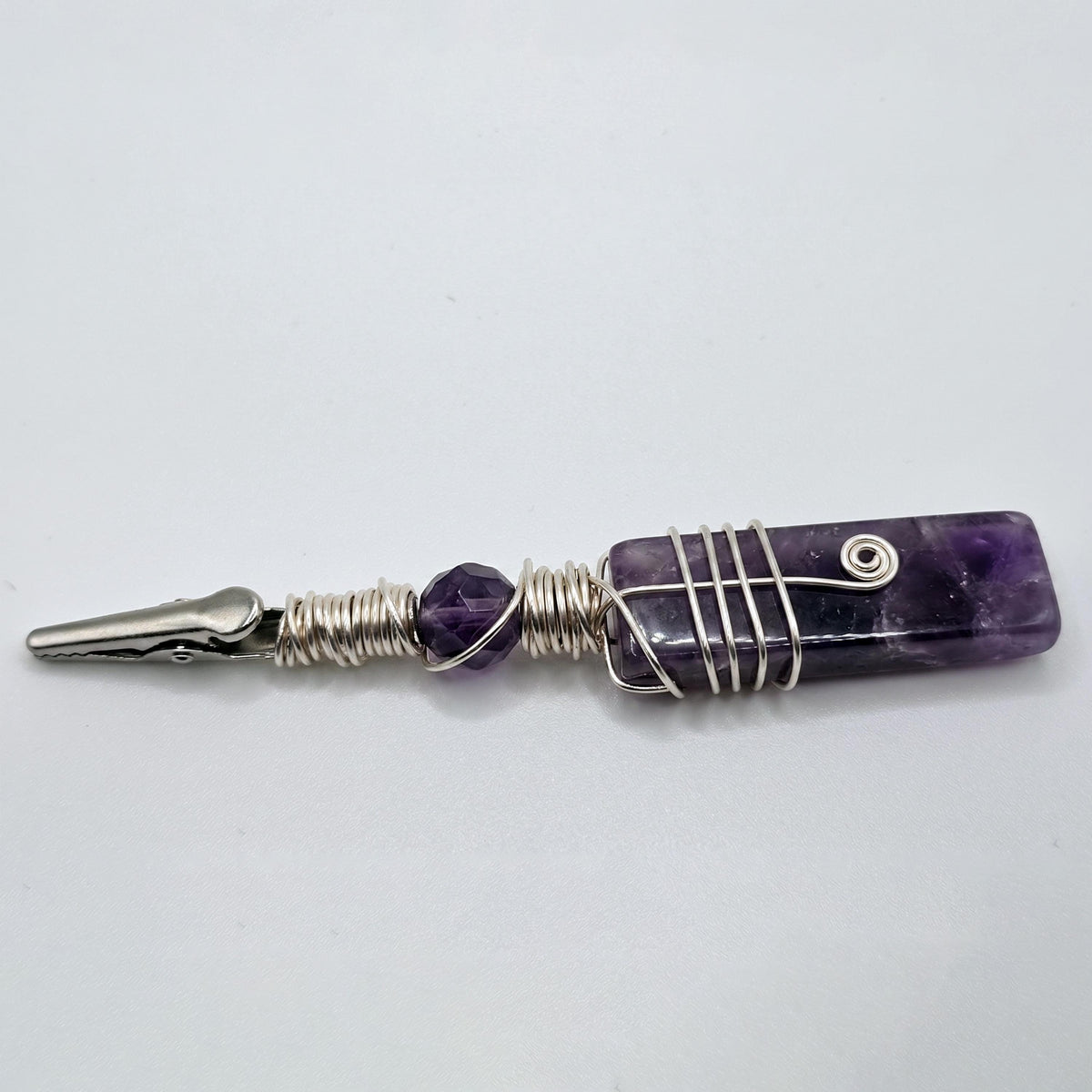 Purple beaded wand cigarette holder close-up
