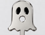 Silver-tone ghost face cigarette holder close-up