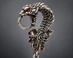 Red-eye silver-tone snake cigarette holder close-up