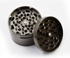 Open dark gray herb grinder, Crescent Moon and Stars product gallery