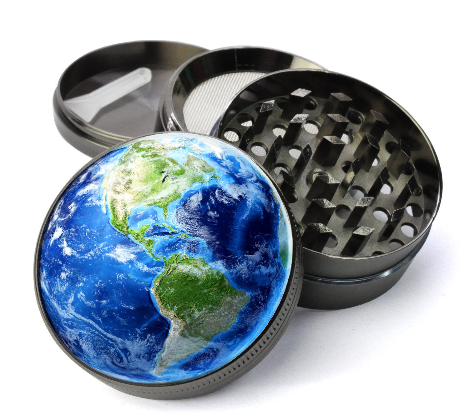 Planet Earth Extra Large 5 Piece Spice & Herb Grinder With Microfine Screen