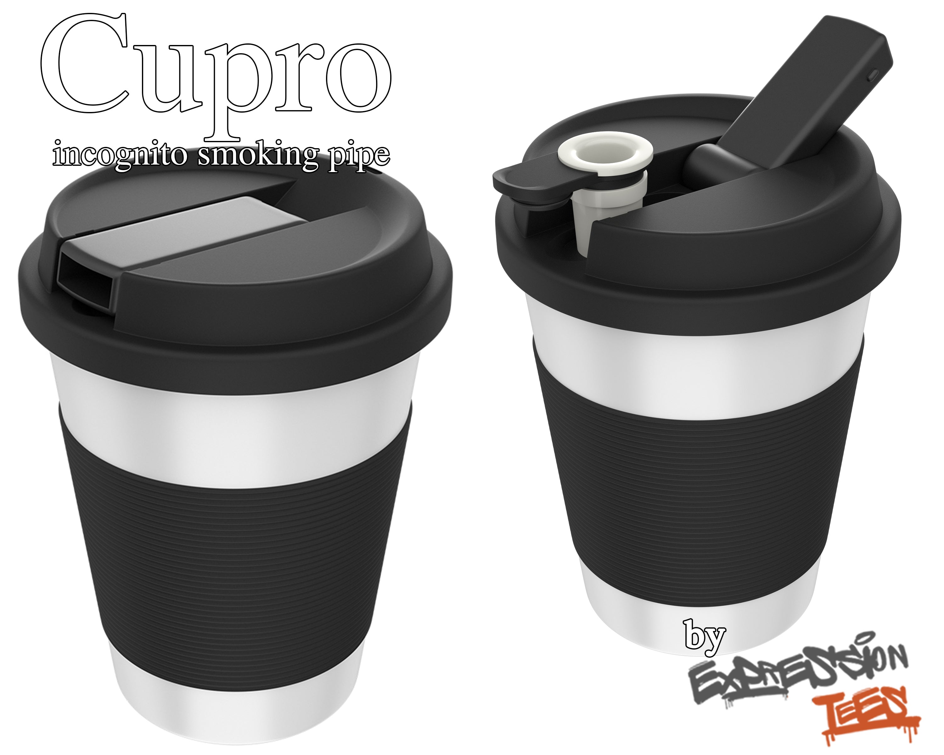Cupro Coffee Mug for Flower and Incognito Uses | Hidden Hookah Pipe | Discreet Smoking | Hidden Bowl Storage