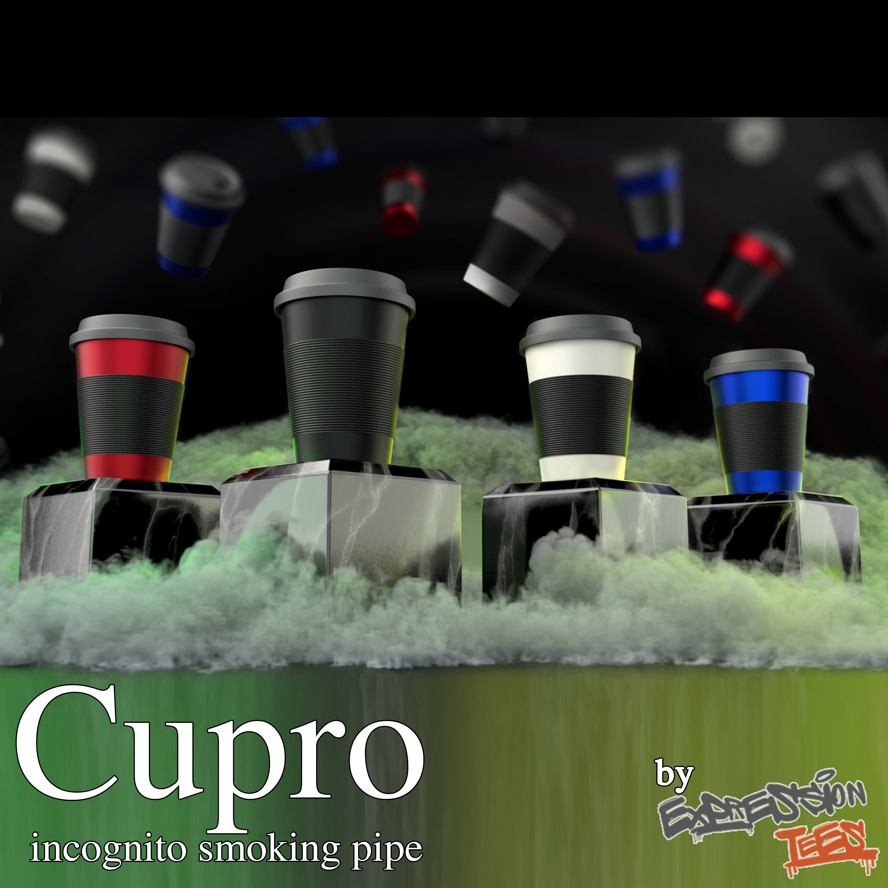 Cupro Coffee Mug for Flower and Incognito Uses | Hidden Hookah Pipe | Discreet Smoking | Hidden Bowl Storage