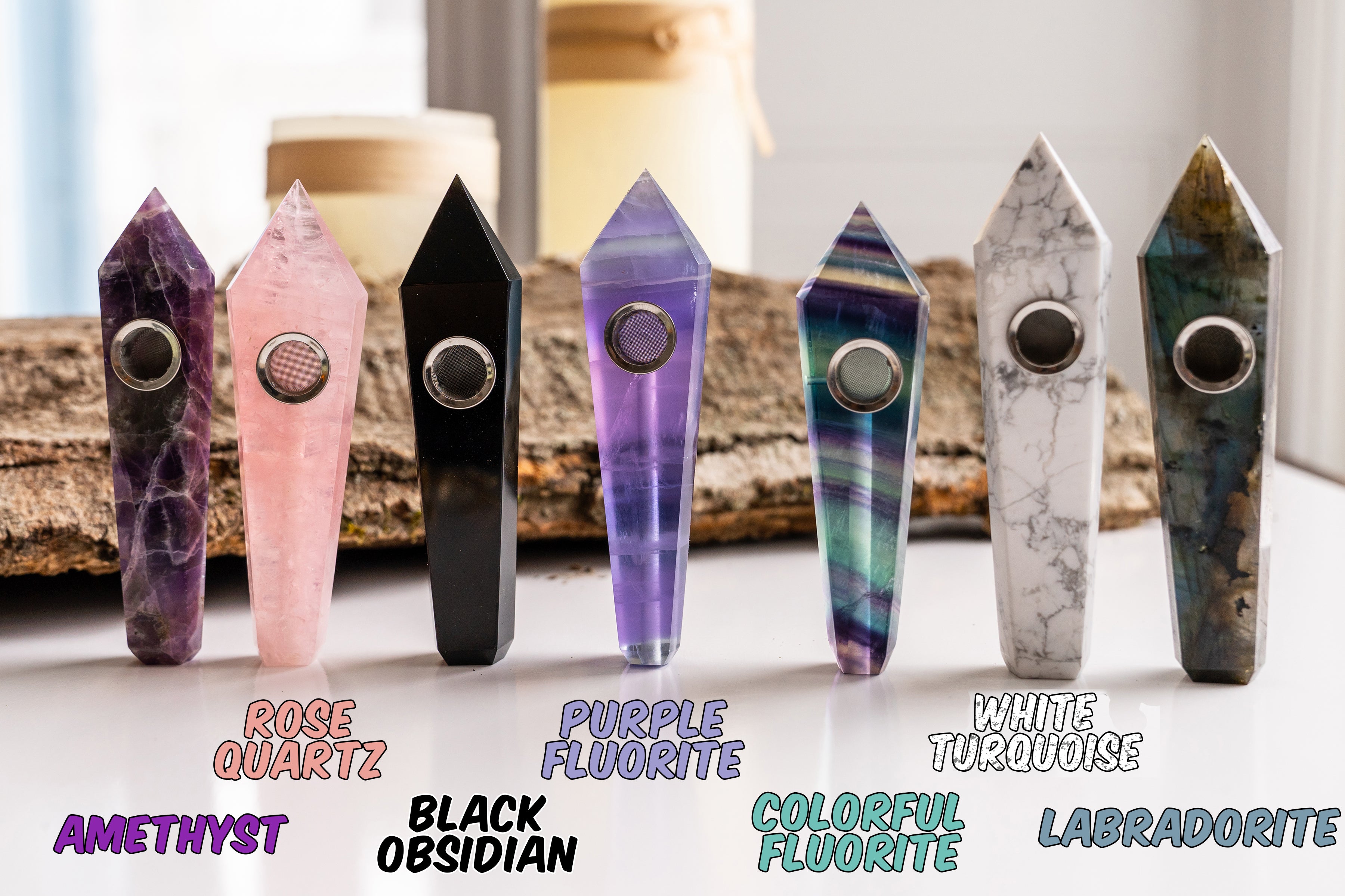 Black Obsidian Gemstone Smoking Pipes | Natural Stone Pipes For Smoking | Gift Box, Extra Screens, Pipe Cleaner | Crystal, Quartz Stone Pipes