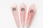 Rose Quartz Gemstone Smoking Pipes | Natural Stone Pipes For Smoking | Gift Box, Extra Screens, Pipe Cleaner | Crystal, Quartz Stone Pipes