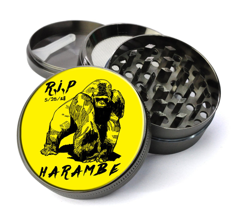 R.I.P. Harambe Gorilla Cincinnati Zoo Extra Large  Grinder with  Catcher - Fresh Herb Grinders - Expression Tees
