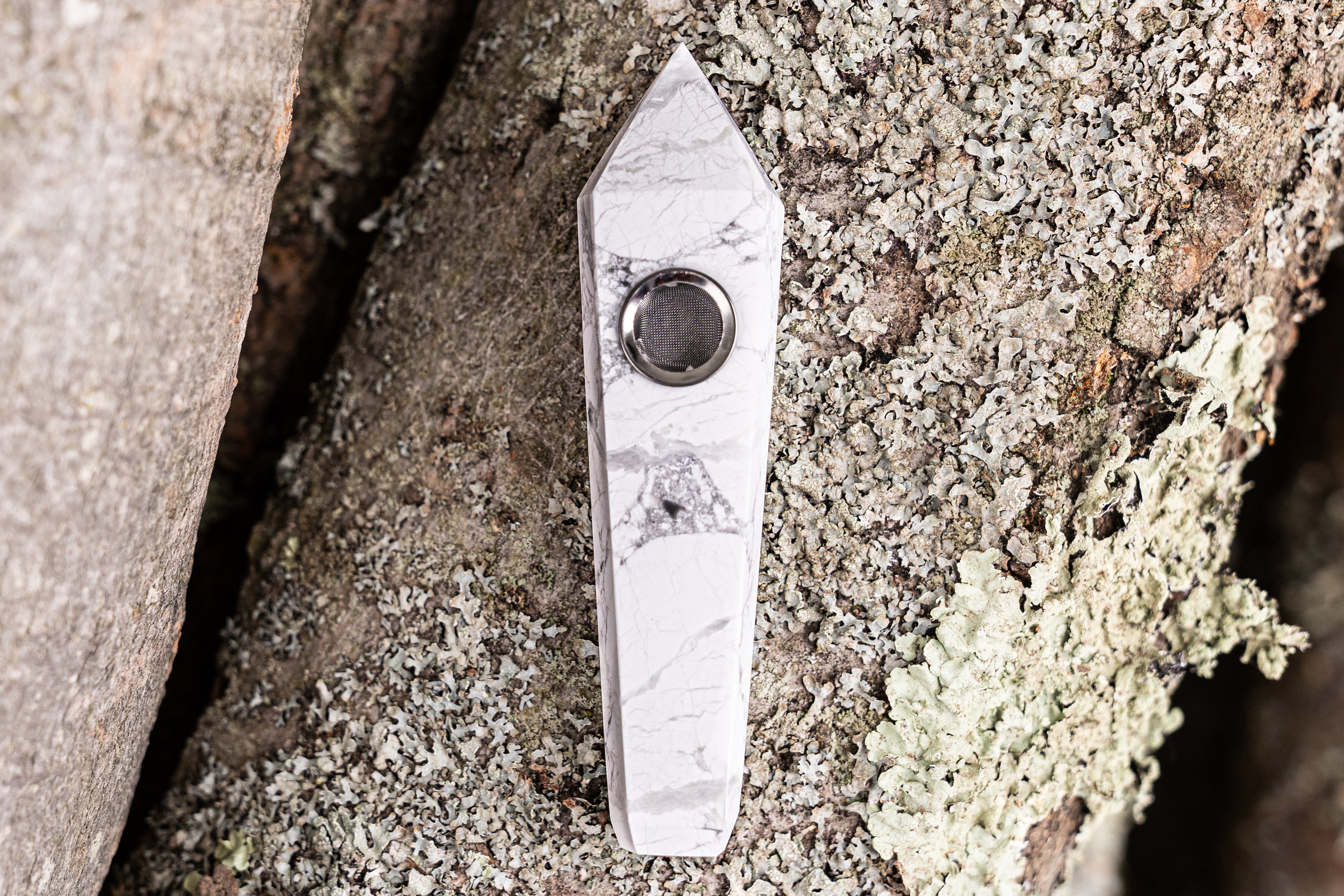 White Turquoise Crystal Wand | Hand-Carved Natural Gemstone Display Piece with Gift Box