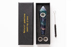 Colorful Fluorite Crystal Wand | Hand-Carved Natural Gemstone Display Piece with Gift Box