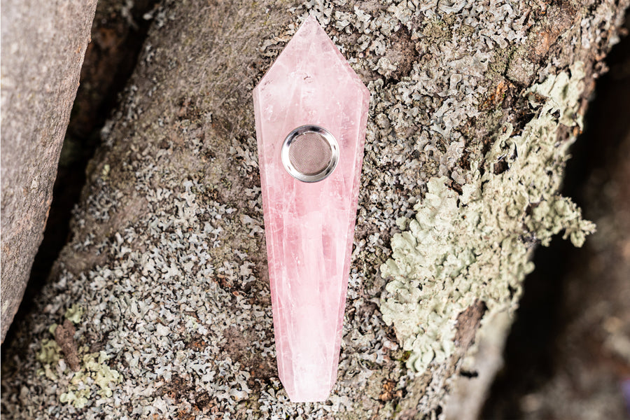 Rose Quartz Crystal Wand | Hand-Carved Natural Gemstone Display Piece with Gift Box