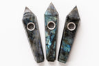 Labradorite Gemstone Smoking Pipes | Natural Stone Pipes For Smoking | Gift Box, Extra Screens, Pipe Cleaner | Crystal, Quartz Stone Pipes