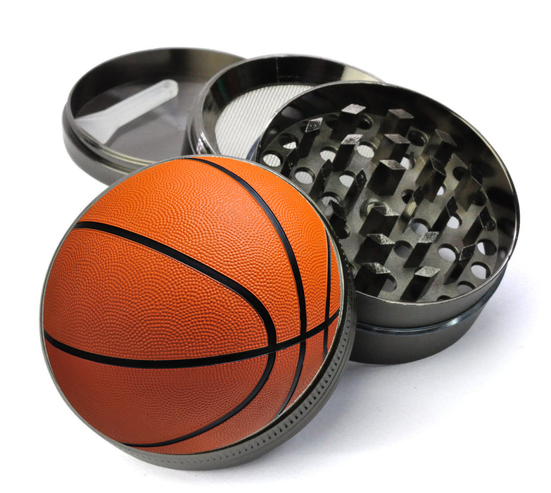 Basketball Large 5 Piece Spice & Herb Grinder With Microfine Mesh Screen
